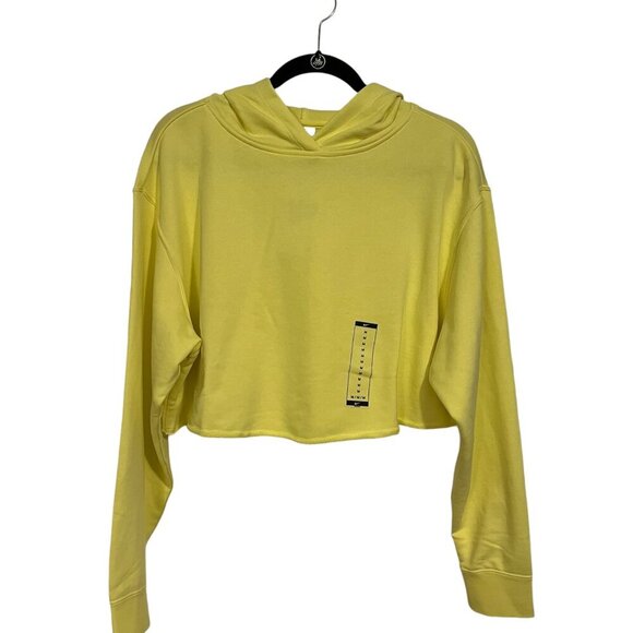 Nike Women's Yellow Cropped Pullover Sweatshirt with Hood Size: Medium - Picture 1 of 7